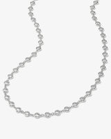 "She's So Fire" Necklace 18" - Silver|White Diamondettes