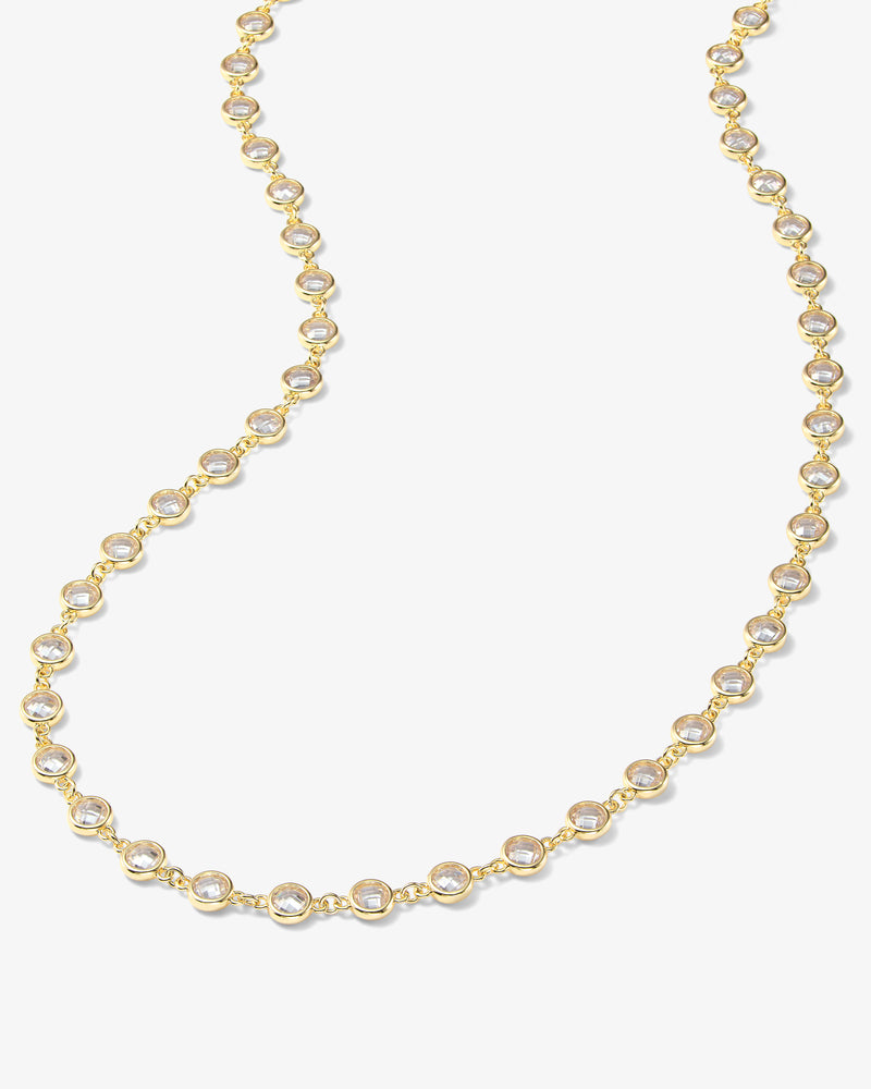 "She's So Fire" Necklace 18" - Gold|White Diamondettes