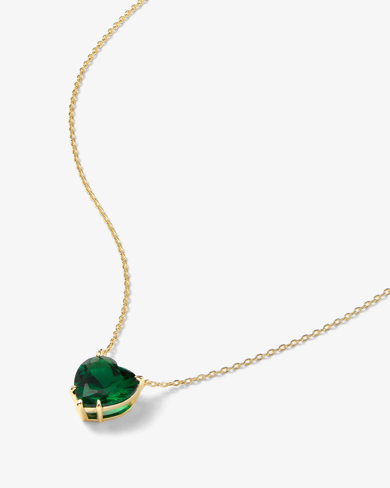 The Allison Emerald Heart Necklace - Gold|Emerald