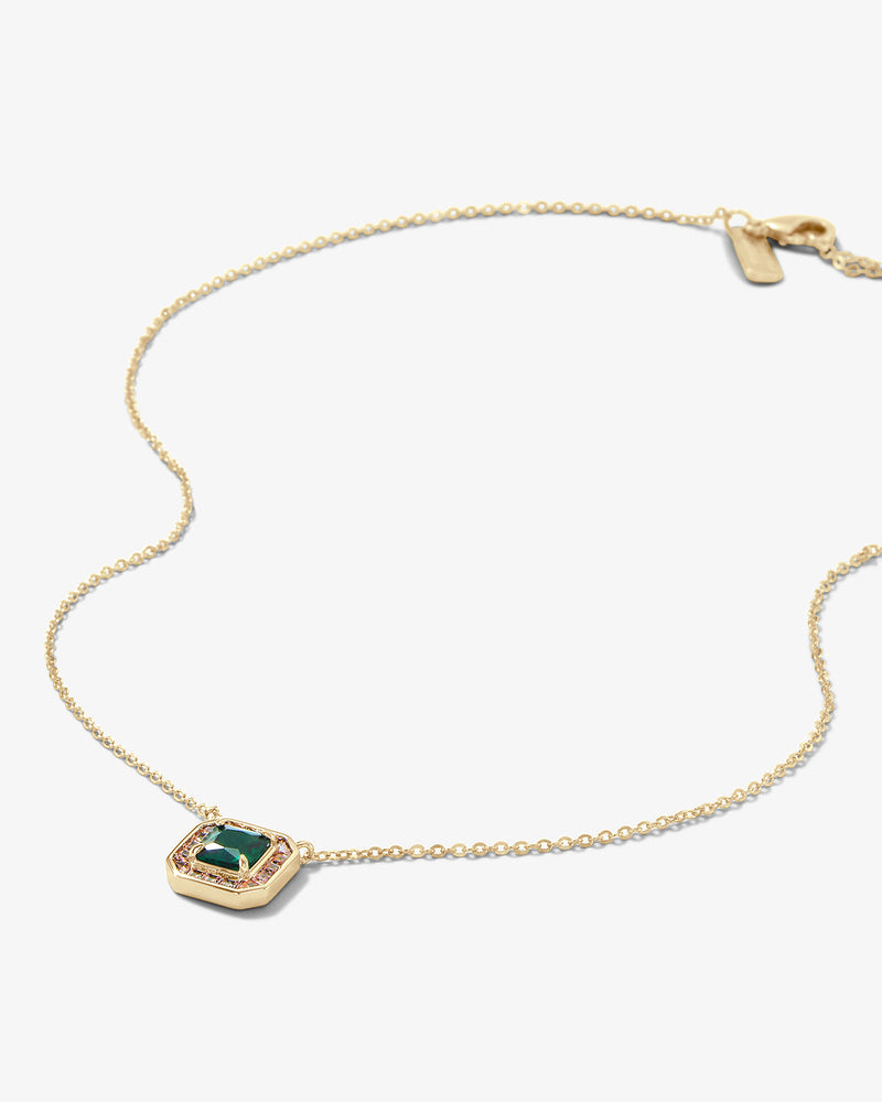 The Gatsby Necklace - Gold|Emerald|White Diamondettes