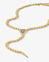Jane Lariat Necklace - Gold|White Diamondettes