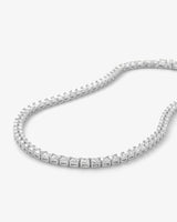 The Queen's Tennis Necklace 18" - Silver|White Diamondettes