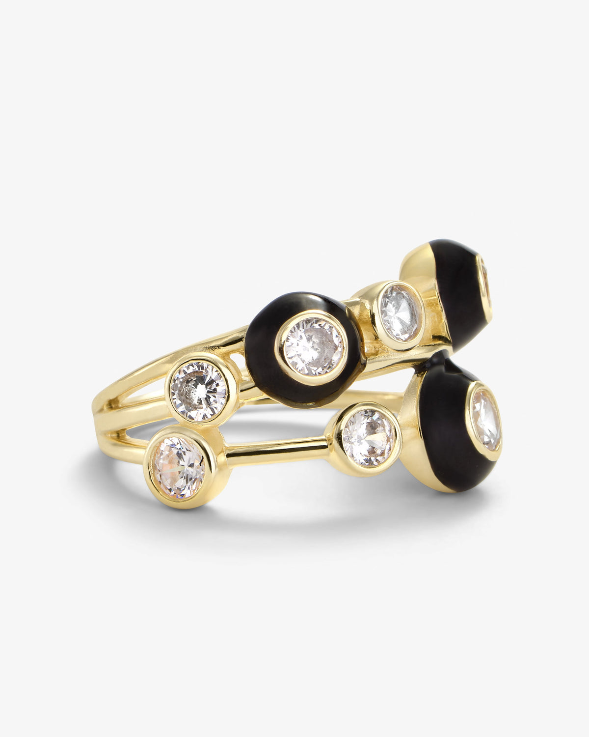 Cloud 9 Black Ring - Gold – Melinda Maria Jewelry