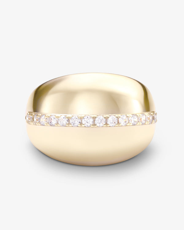 Thick Ass Pave Ring - Gold|White Diamondettes