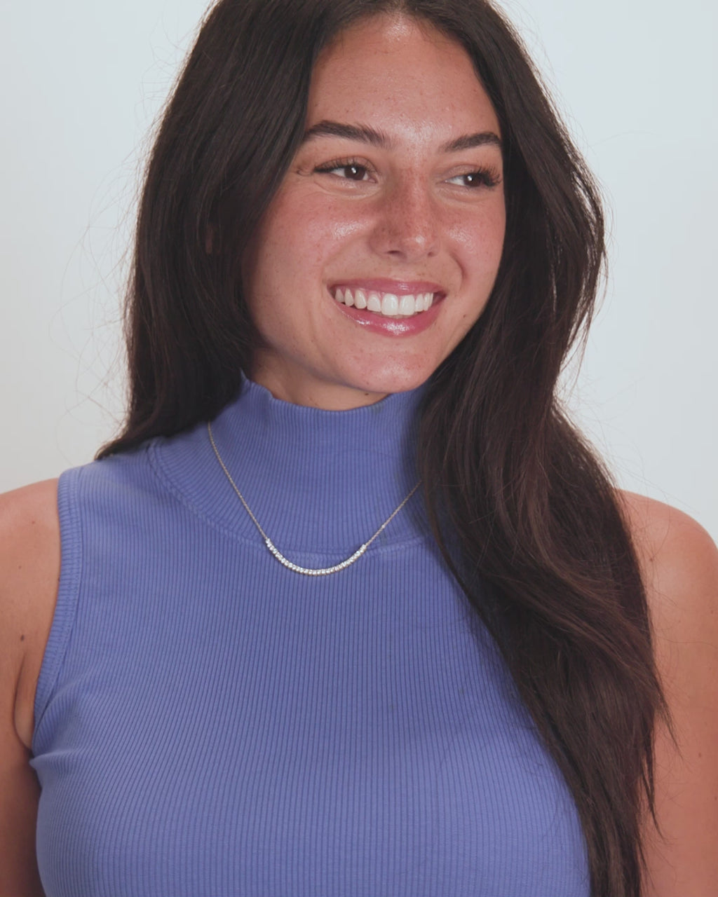 Baby Not Your Basic Tennis Chain Necklace - Silver|White Diamondettes