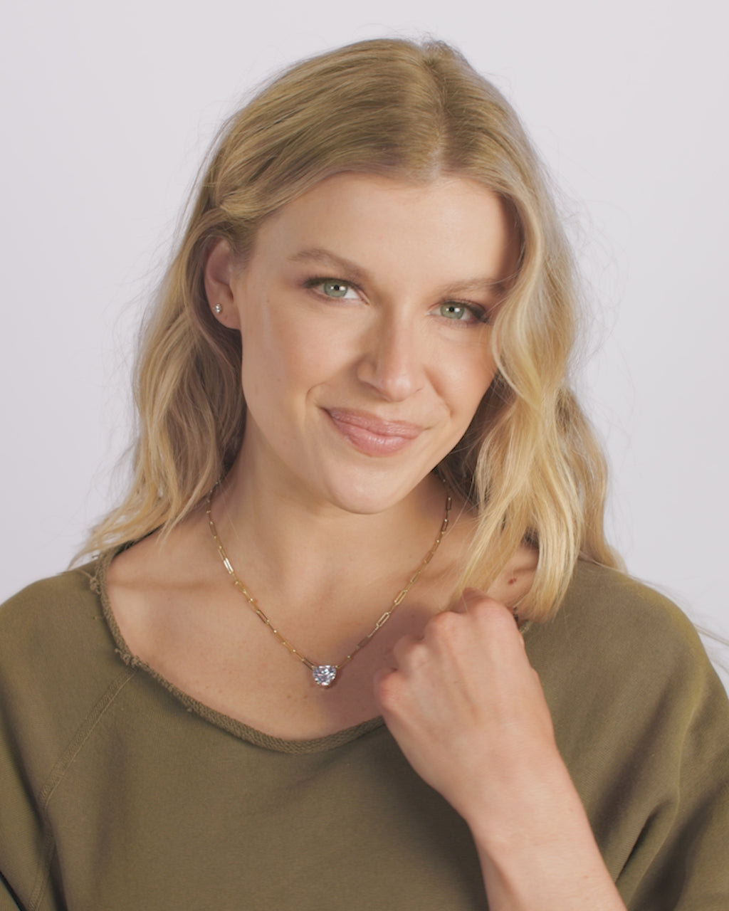 Samantha Loves You More Necklace - Gold|White Diamondettes