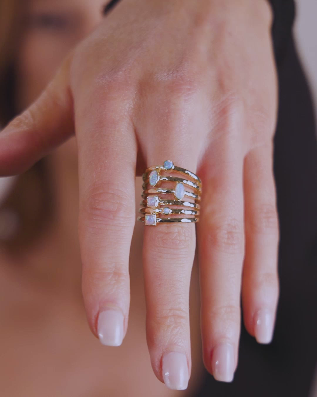 Monroe Ring - Gold|Blue Opal