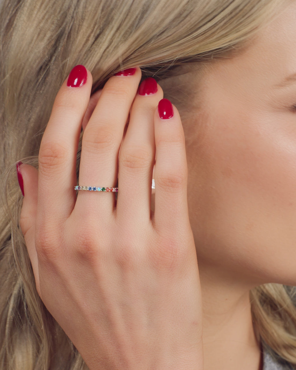 Heiress Ring 2mm - Gold|Multi Stone