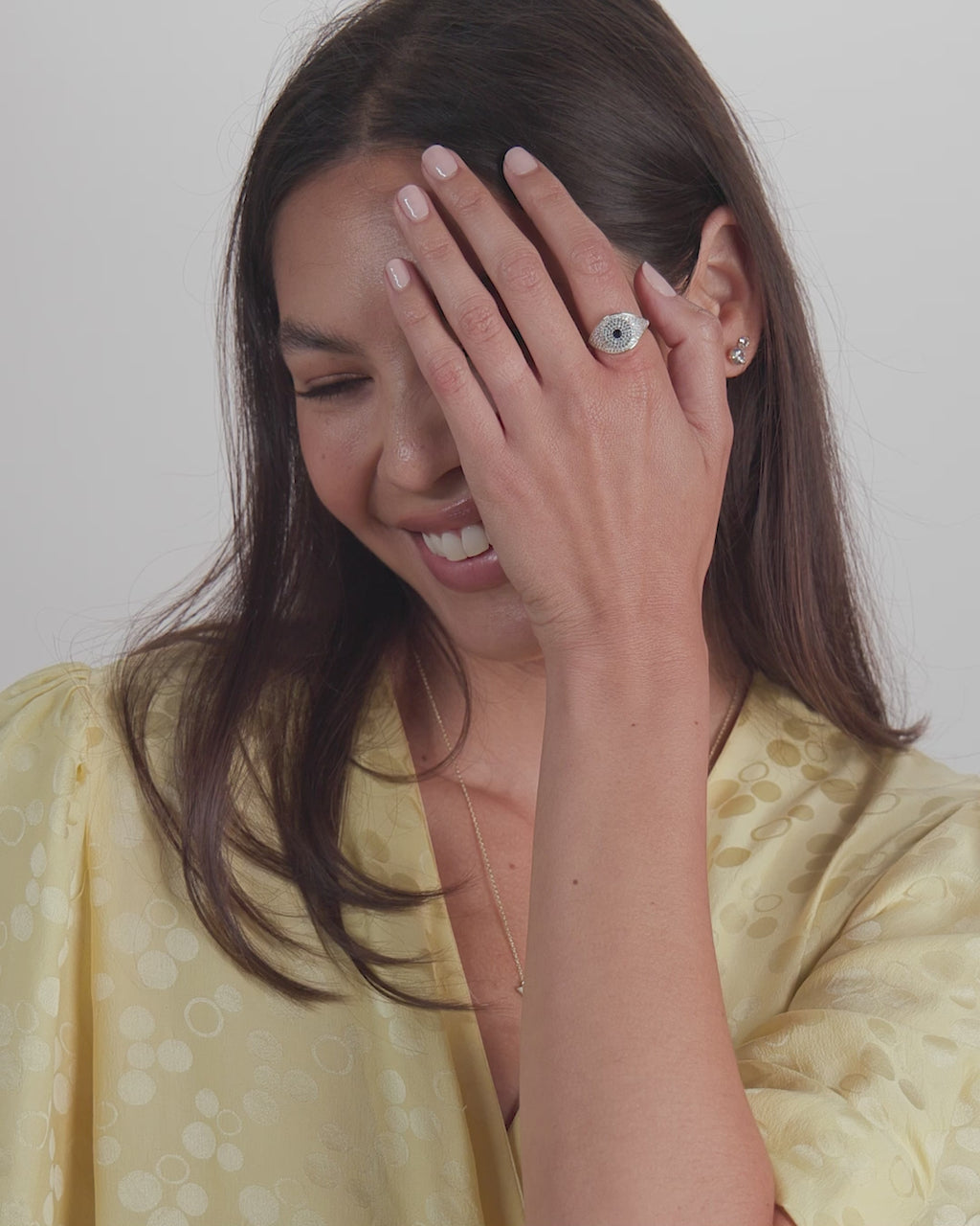Blue Evil Eye Ring - Gold|White Diamondettes