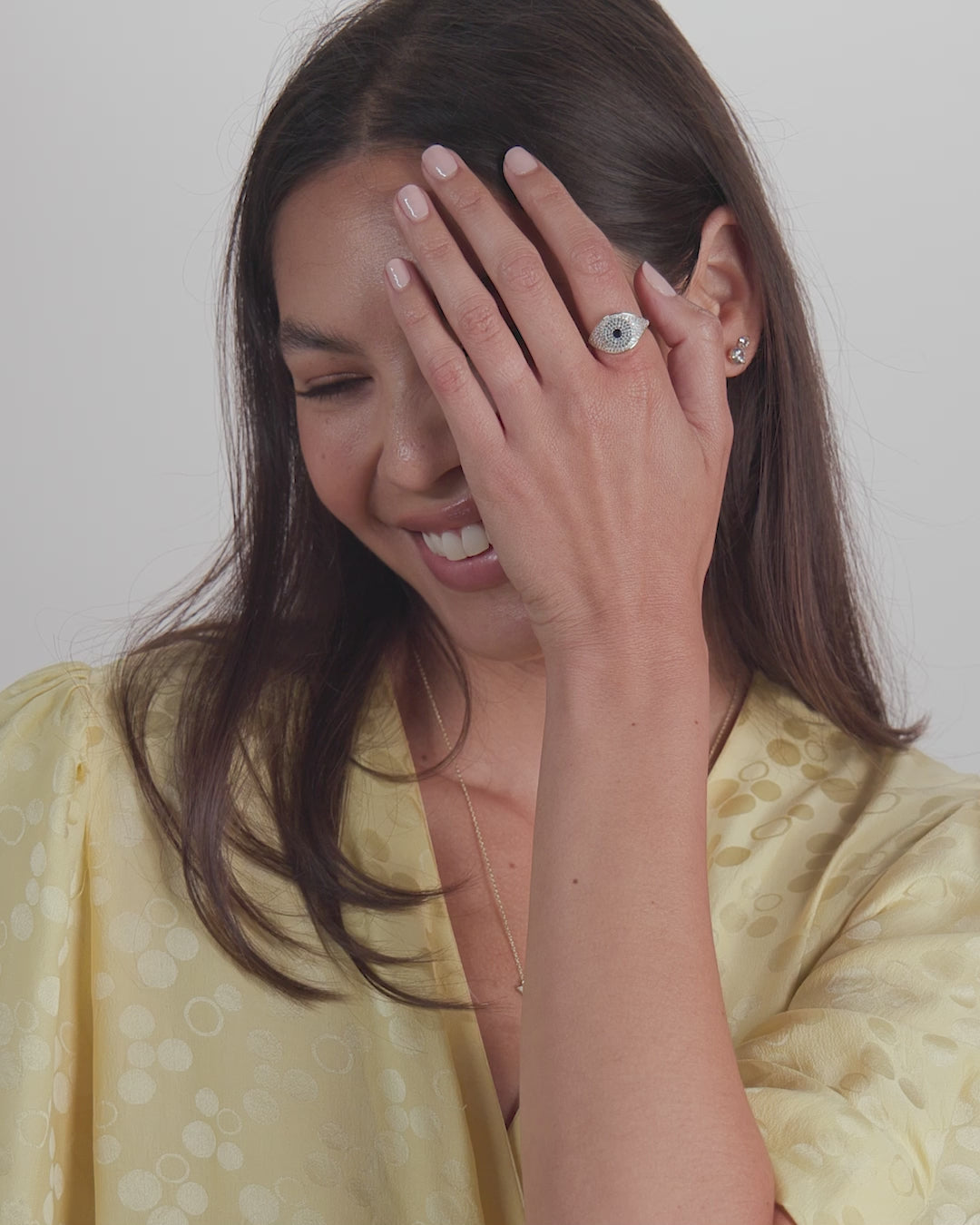 Blue Evil Eye Ring - Gold|White Diamondettes