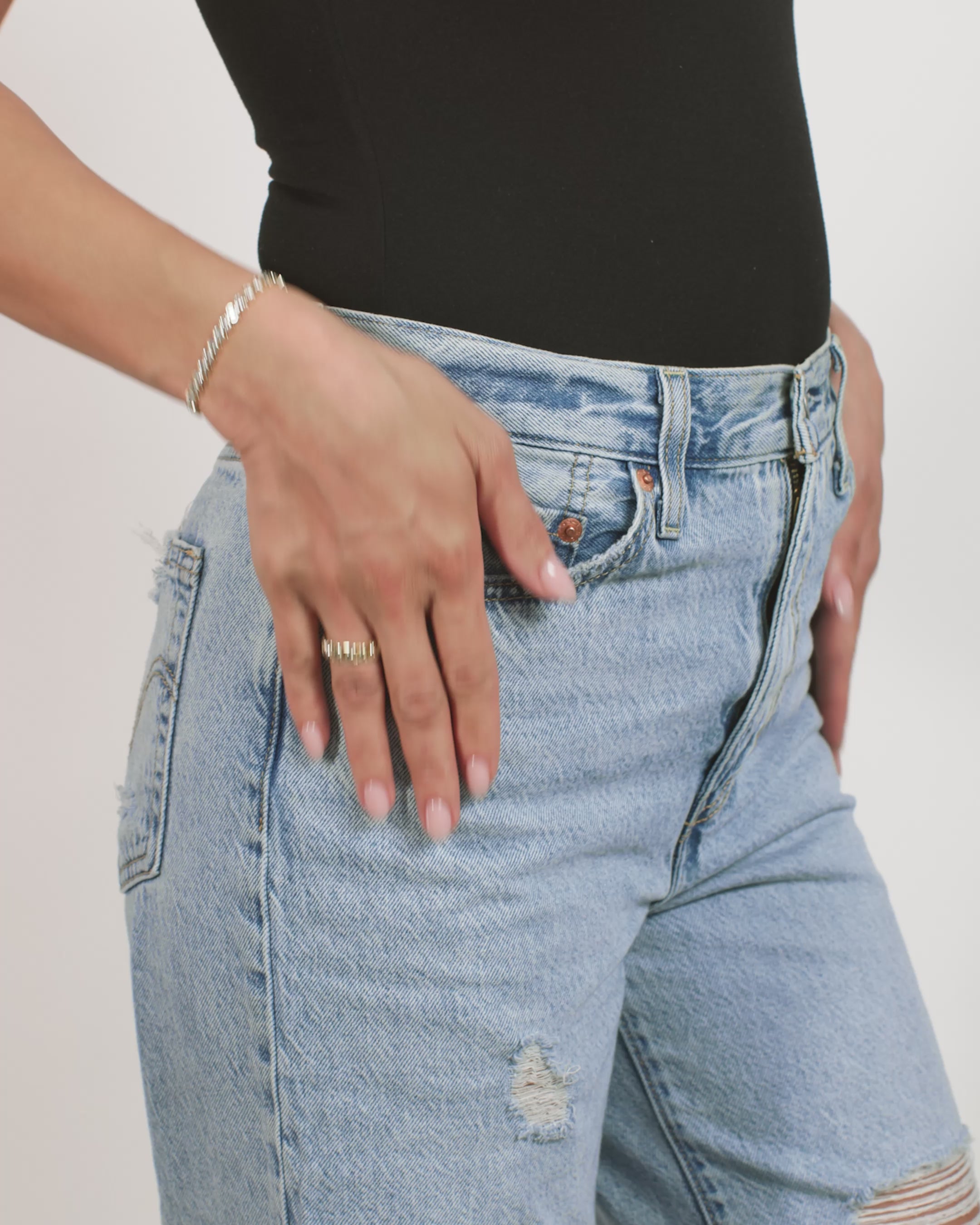 Baroness Tennis Bracelet 3mm - Gold|White Diamondettes