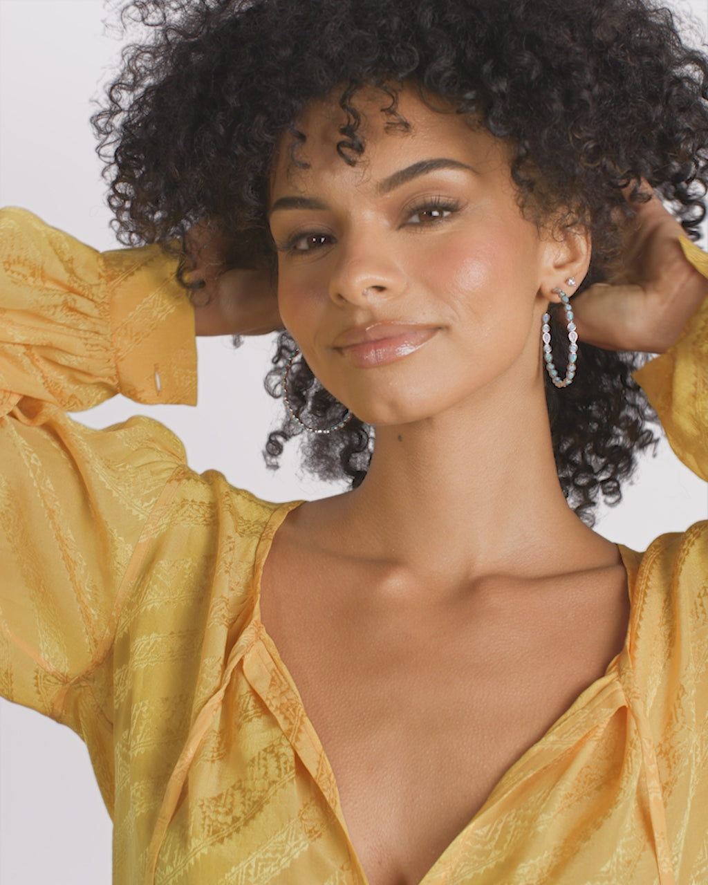 Isla Hoops 2" - Silver|Blue Opal