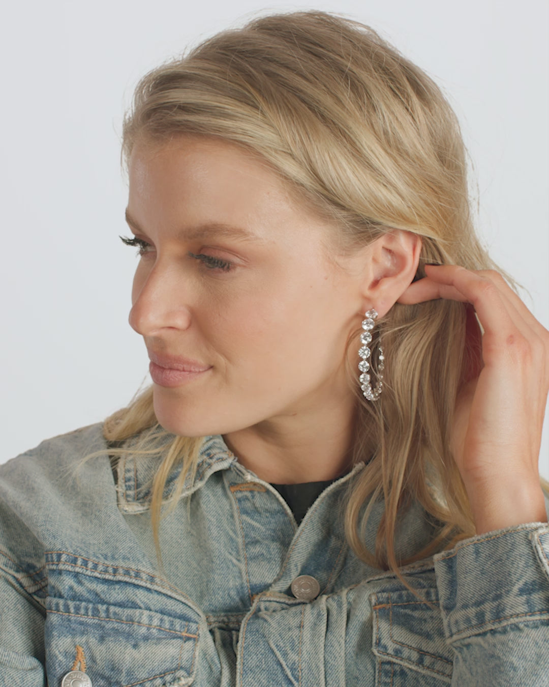 She's an Icon Hoops 2" - Silver|White Diamondettes