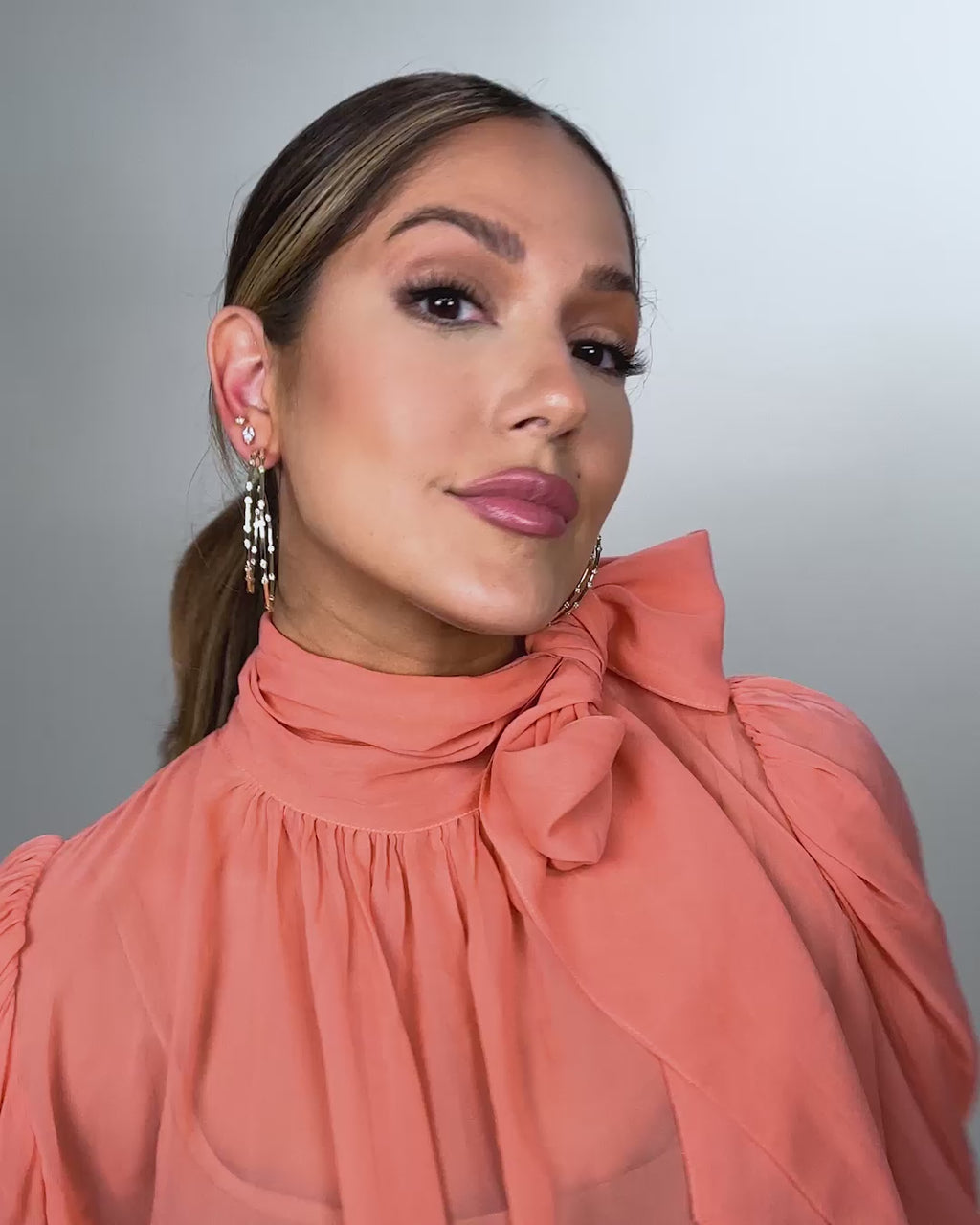 Big Ass Doubled Hoops 2.5" - Gold|White Diamondettes