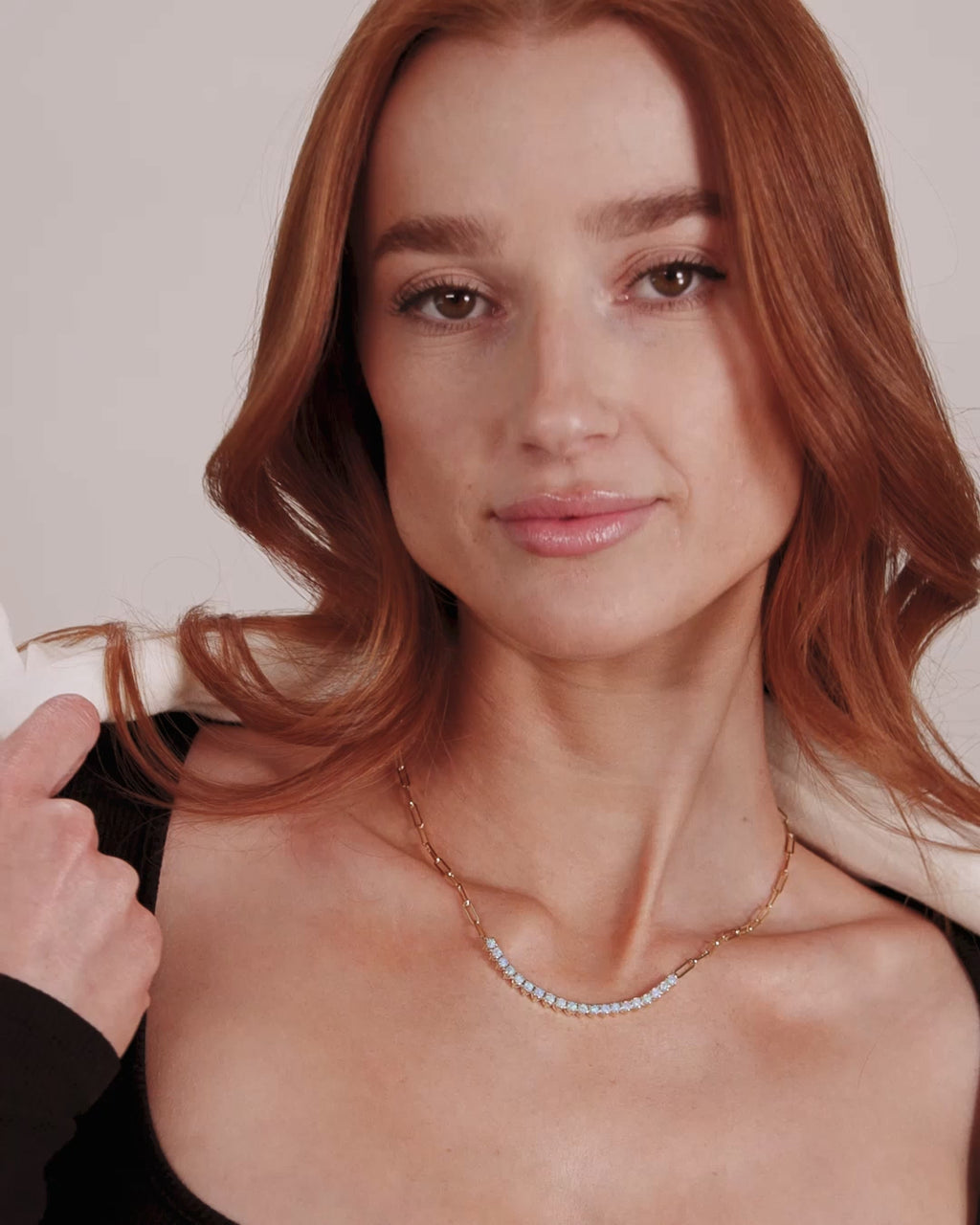 Not Your Basic Samantha Tennis Necklace - Gold|Blue Opal