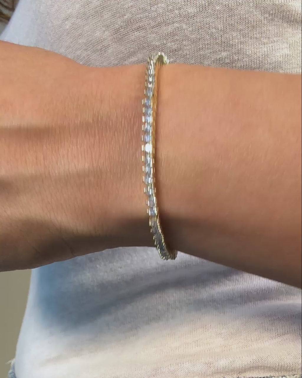 Not Your Basic Tennis Bracelet 2mm - Gold|White Diamondettes