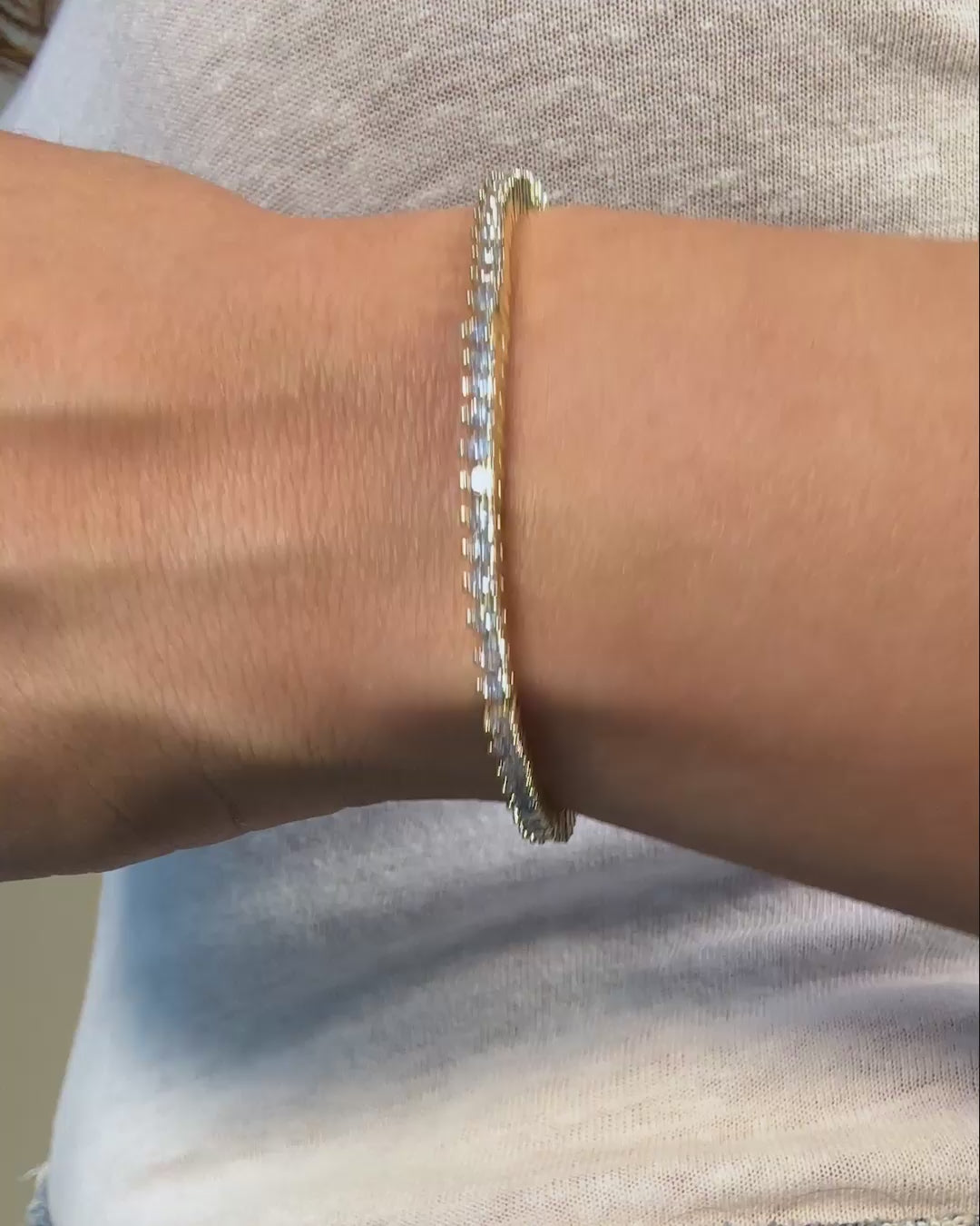 Not Your Basic Tennis Bracelet 2mm - Gold|White Diamondettes