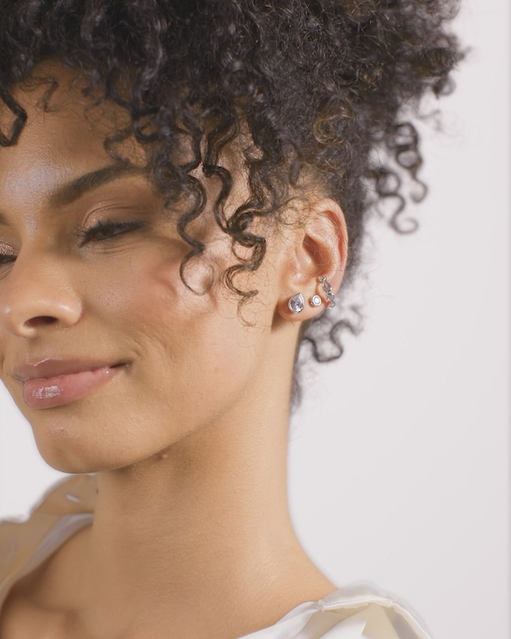 Isla Ear Cuff - Silver|White Diamondettes