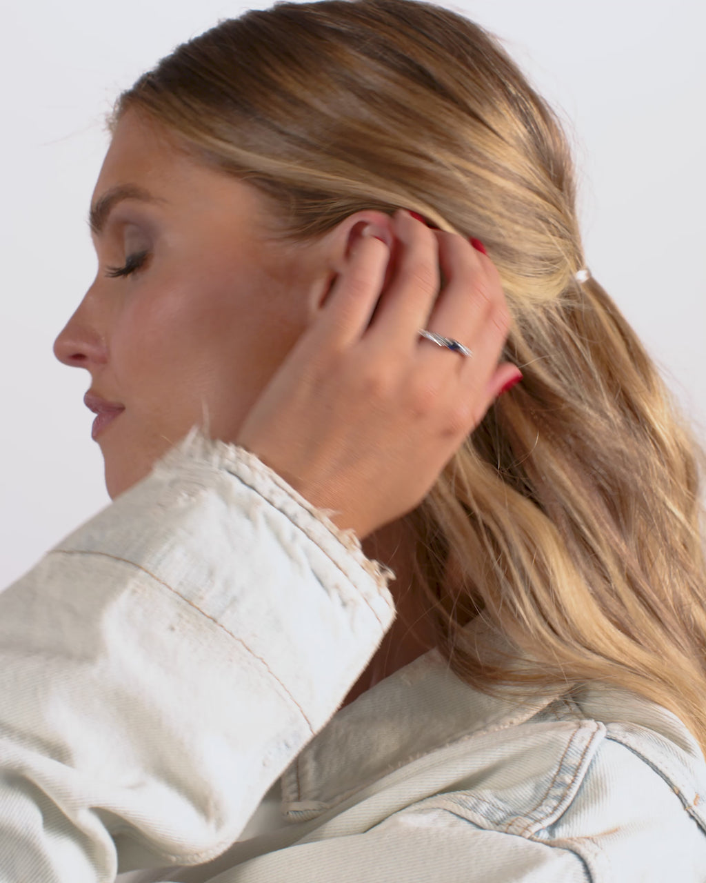 The Maven Huggies - Silver|Blue Sapphire