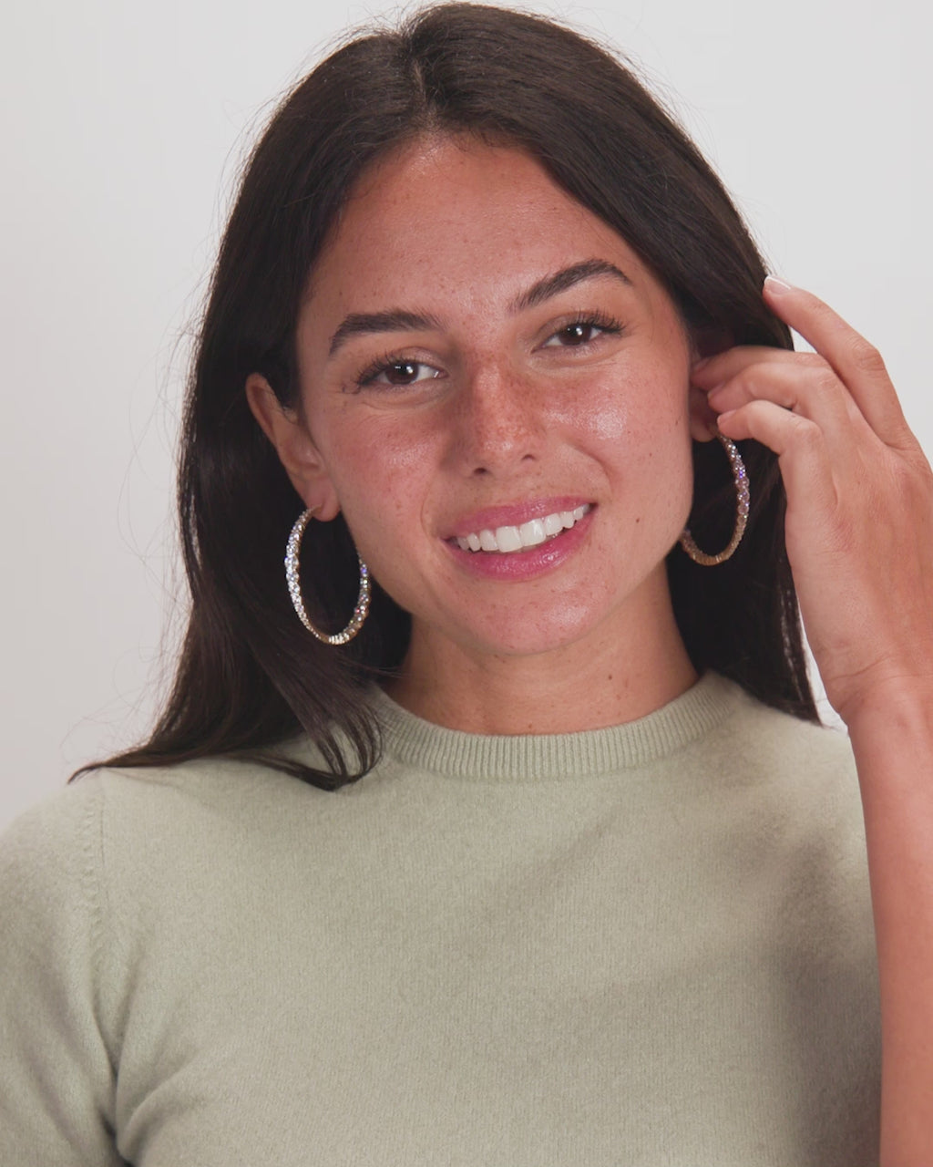 "Oh She Fancy" Graduated Hoops 2" - Gold|White Diamondettes