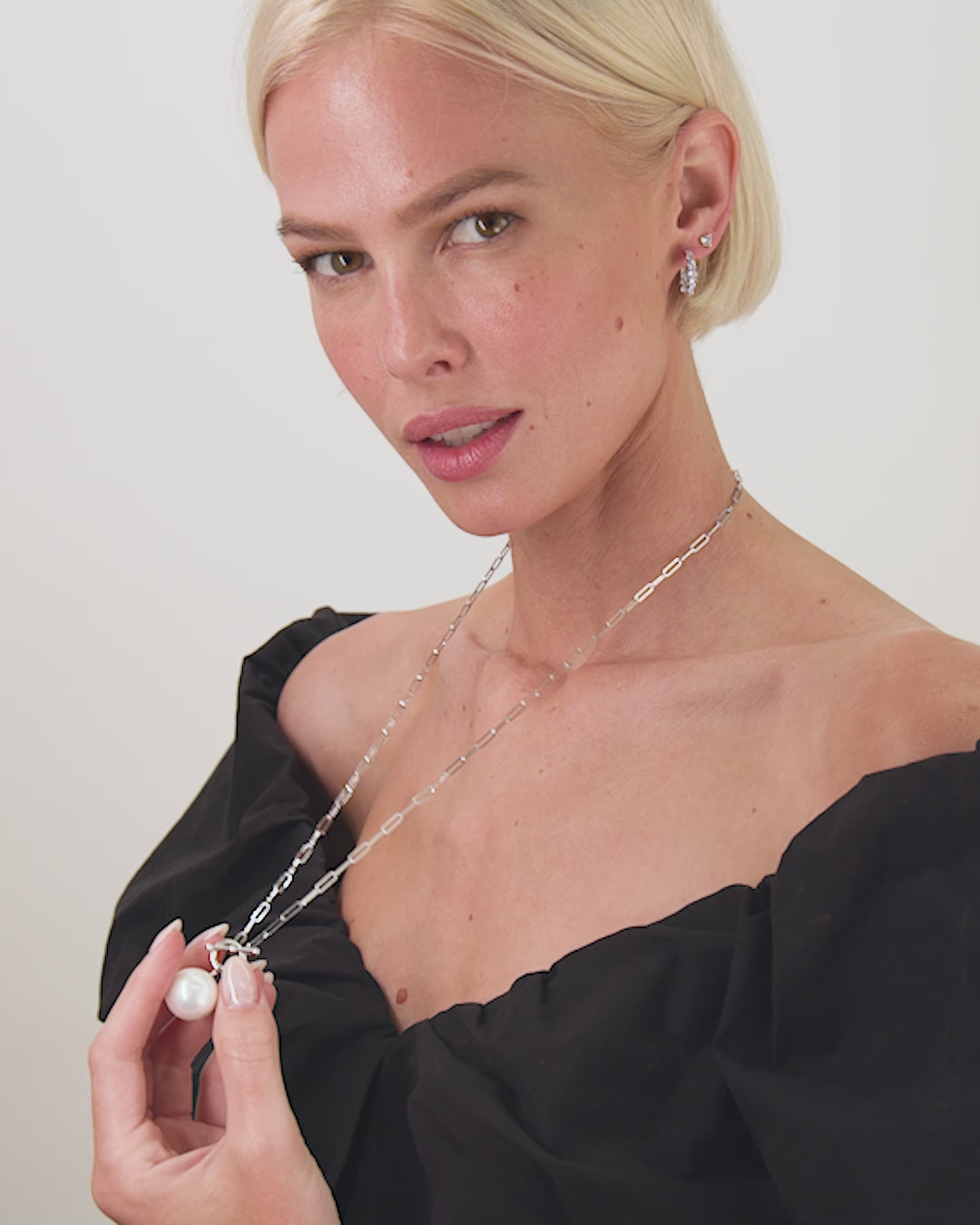 XL Life's a Ball Pearl Pendant Necklace - Silver