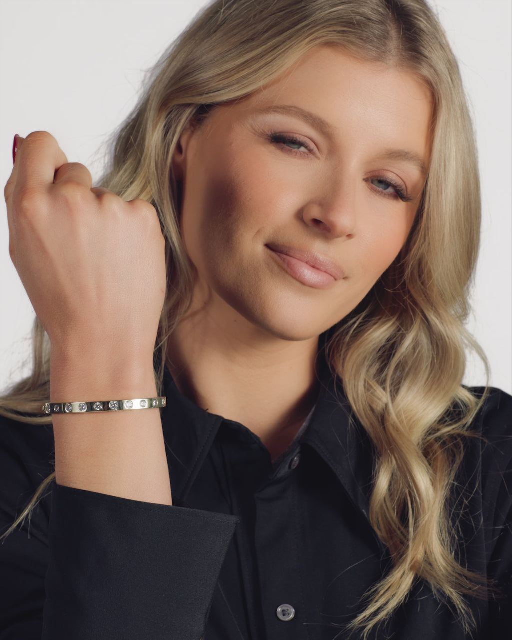 Ashley Cuff 6mm - Gold|White Diamondettes