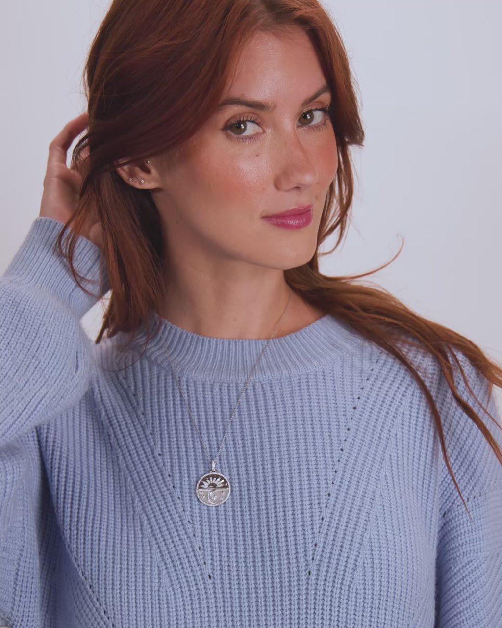 New Beginnings Medallion Necklace - Silver|White Diamondettes