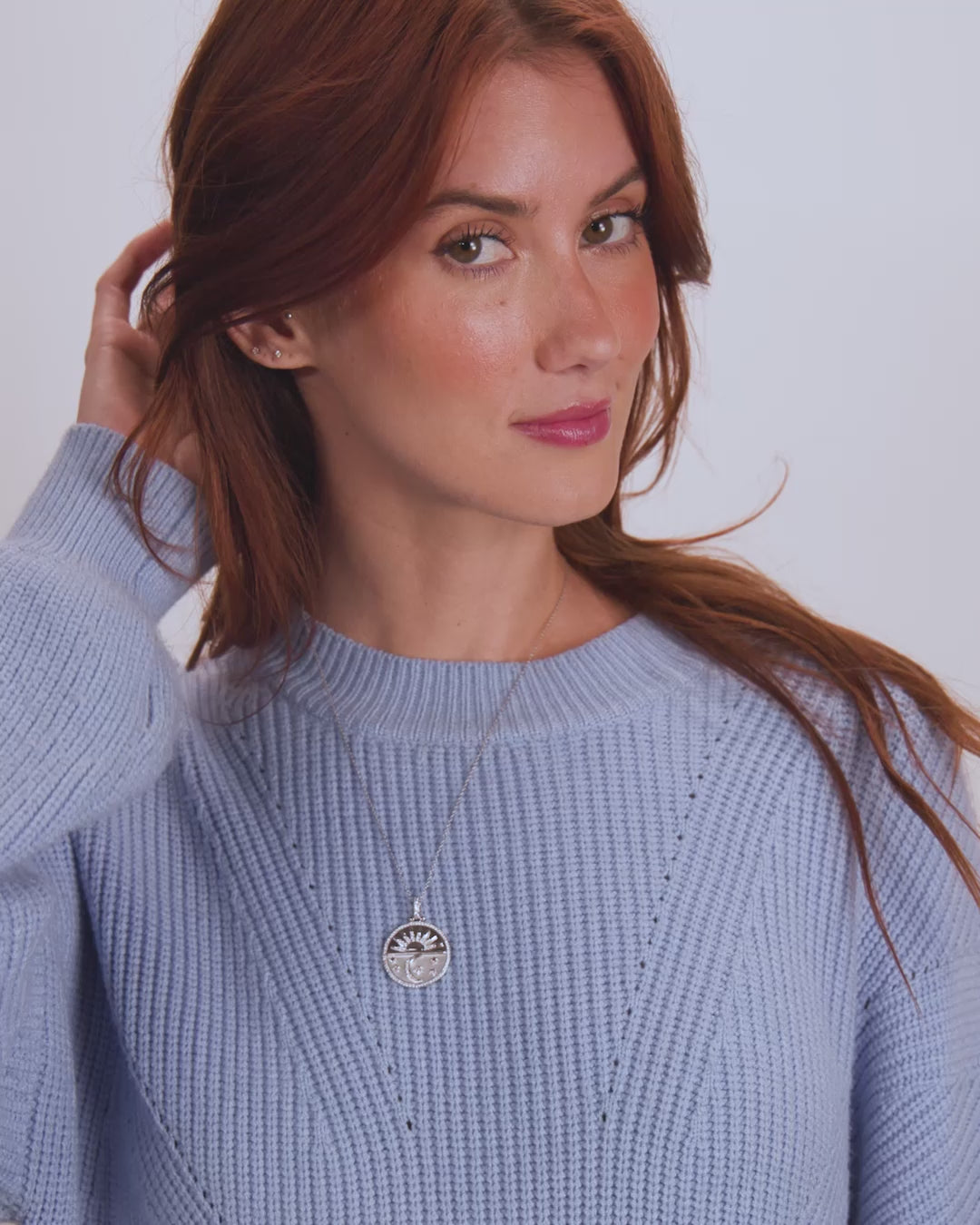 New Beginnings Medallion Necklace - Silver|White Diamondettes