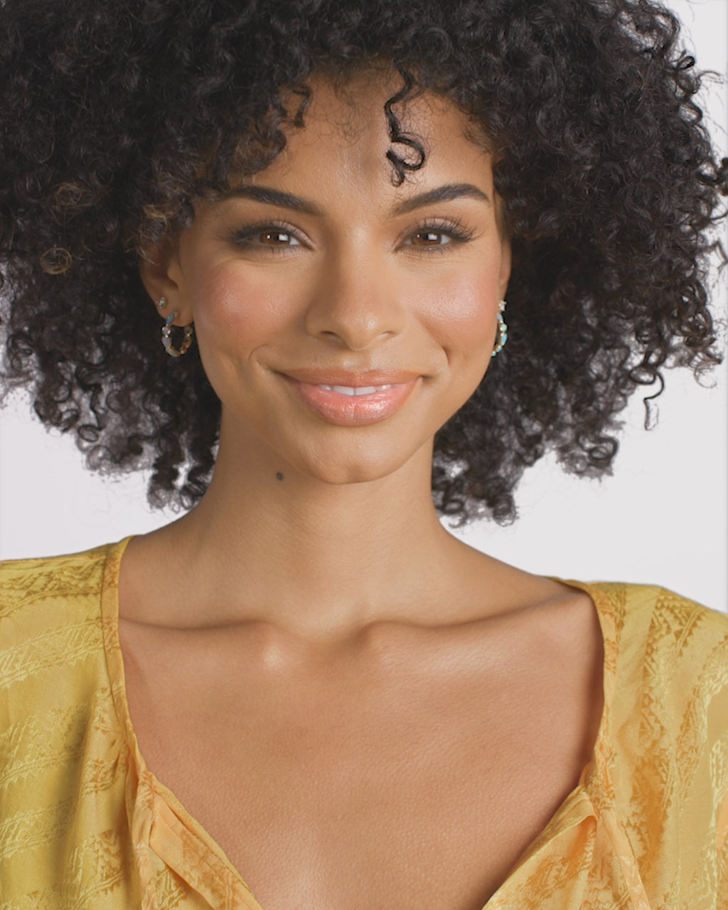 Isla Hoops .75" - Gold|Blue Opal