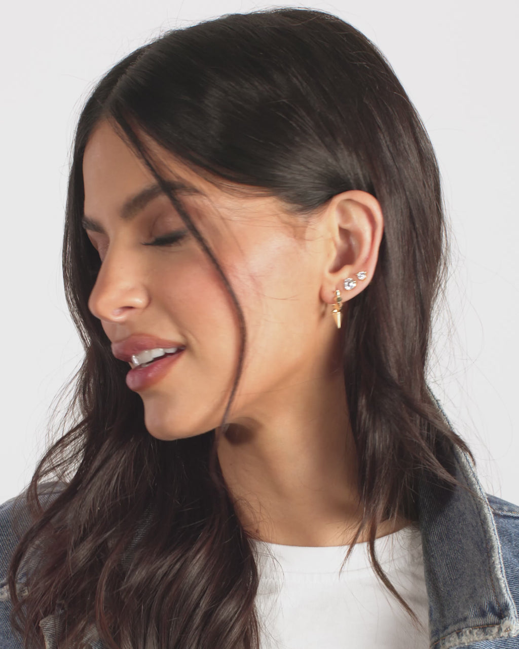 Gabriella Spiked Hoops - Gold