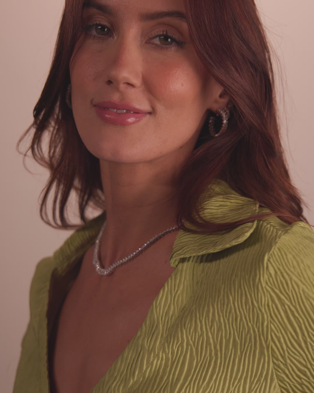 Baby "She's So Fine" Tennis Necklace - Silver|White Diamondettes