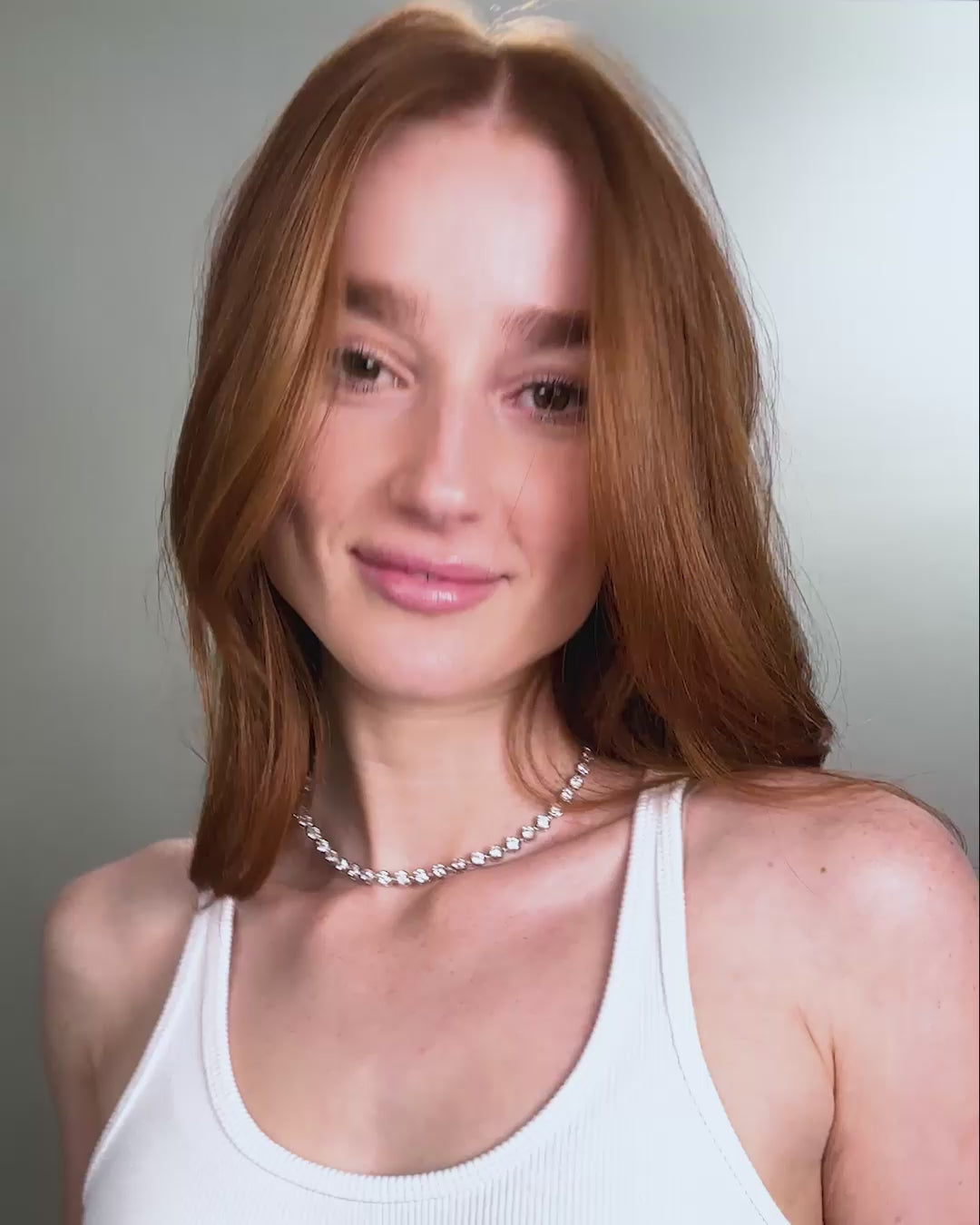 Mama Baroness Tennis Necklace 15" - Silver|White Diamondettes