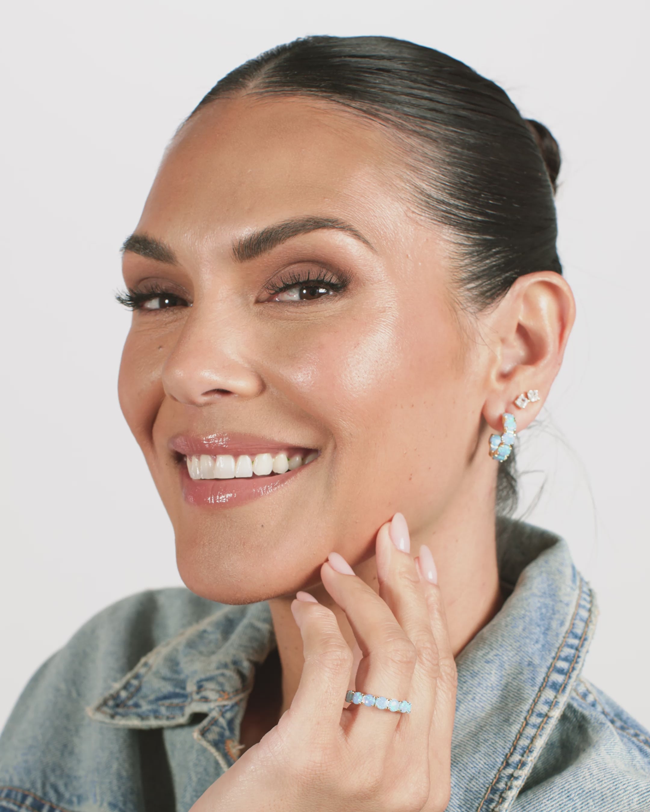 Grand Heiress Ring 4mm - Gold|Blue Opal