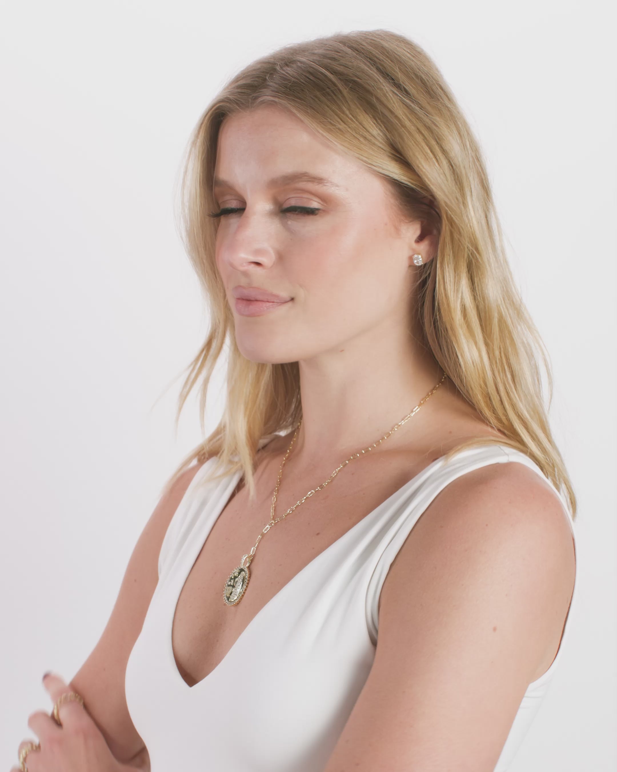 Zodiac Medallion Necklace - Reversible Gold & Mother of Pearl