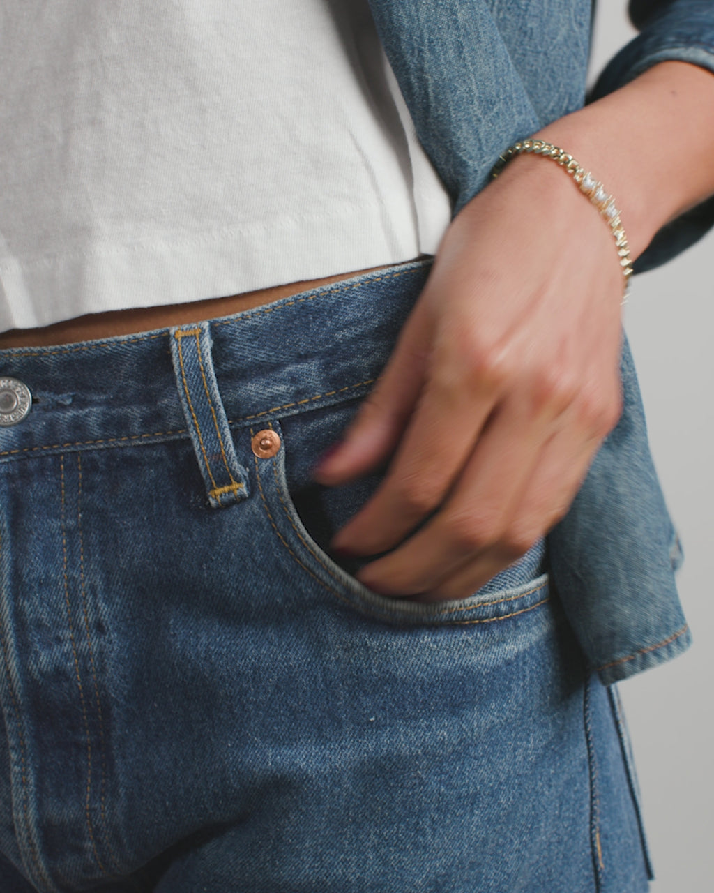 Julian's Obsessed with Diamonds Bracelet 5mm - Gold|White Diamondettes