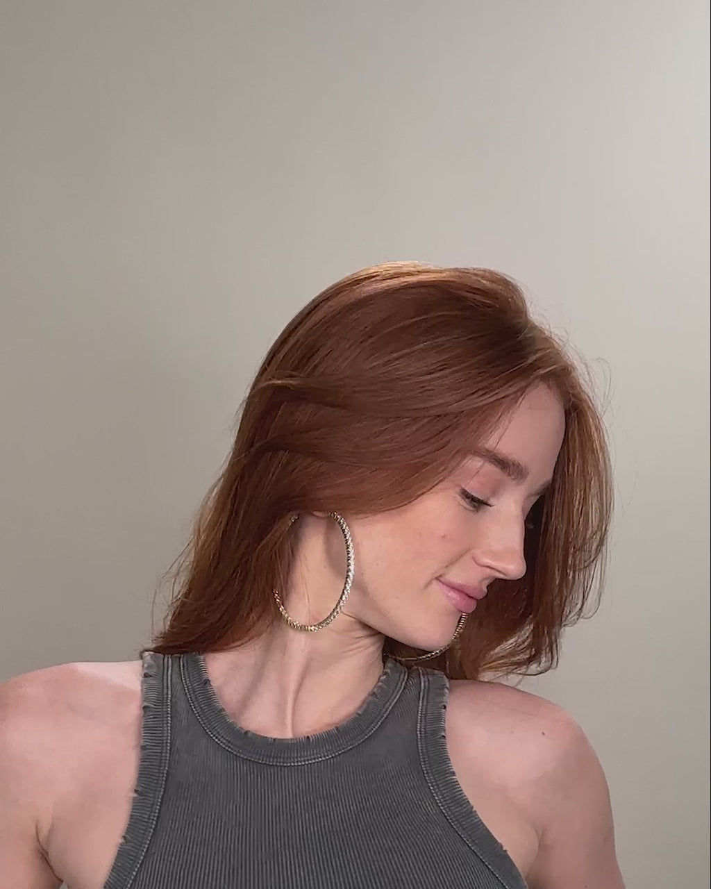 Heiress Hoops 3" - Gold|White Diamondettes