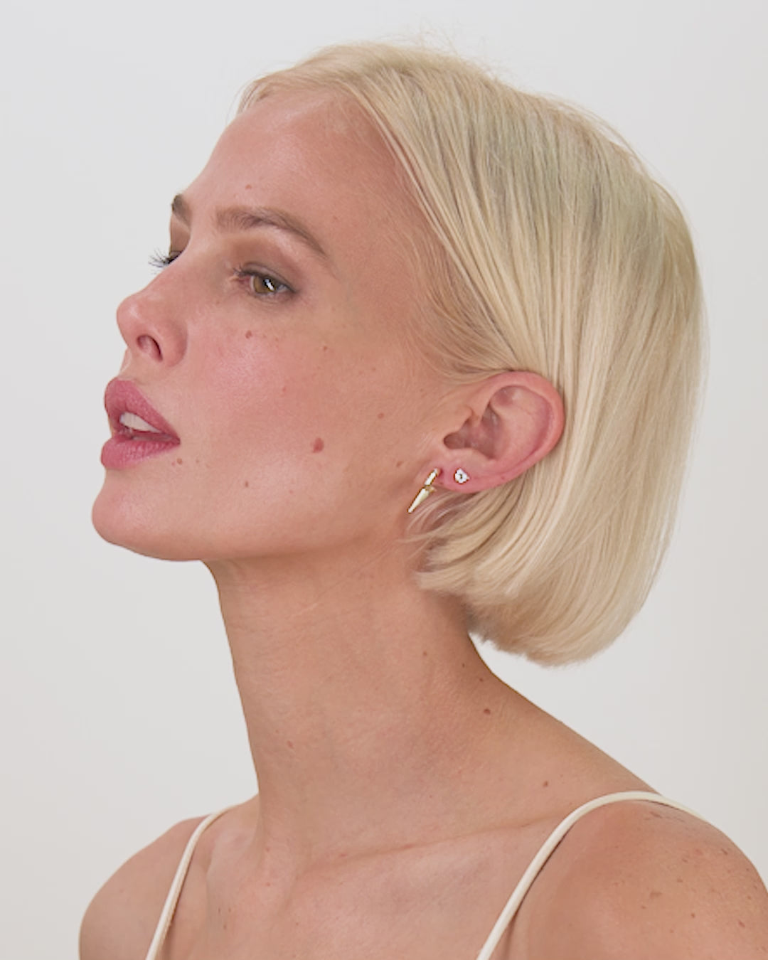 Baby Gabriella Smooth Single Spike Earrings - Gold