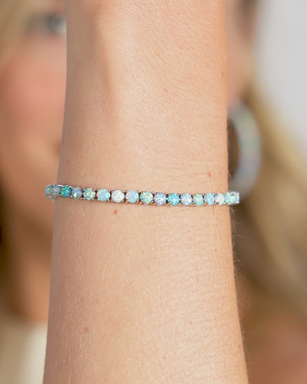 Grand Heiress Ombré Tennis Bracelet - Silver|Blue Opal Ombré