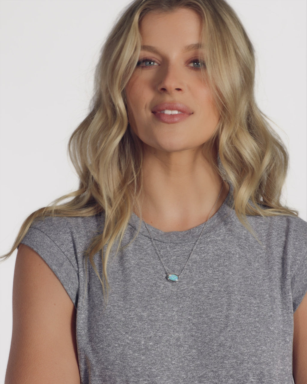 She's a Boss Pendant Necklace - Silver|Blue Opal