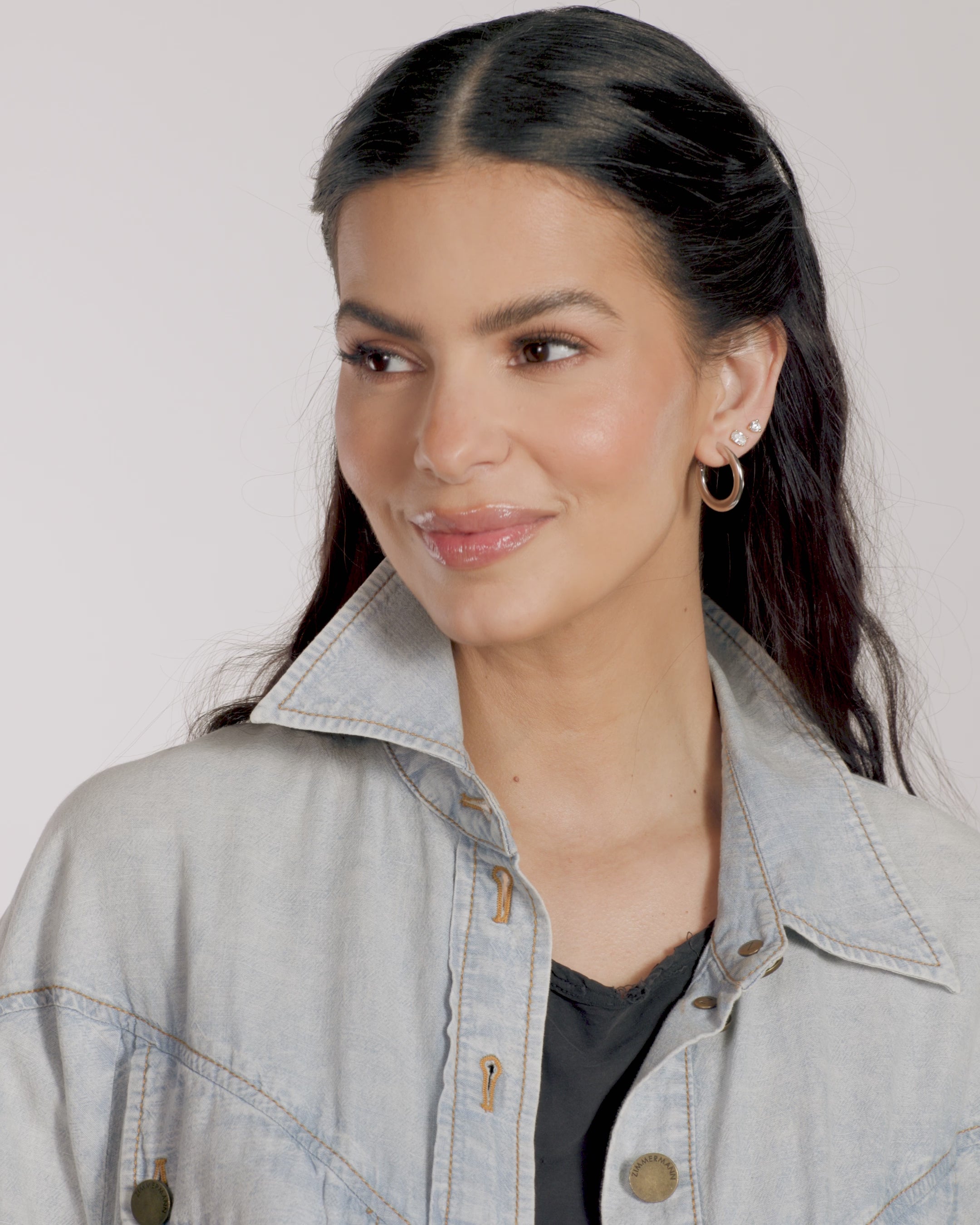 Beacon Hoops 1" - Silver|White Diamondettes