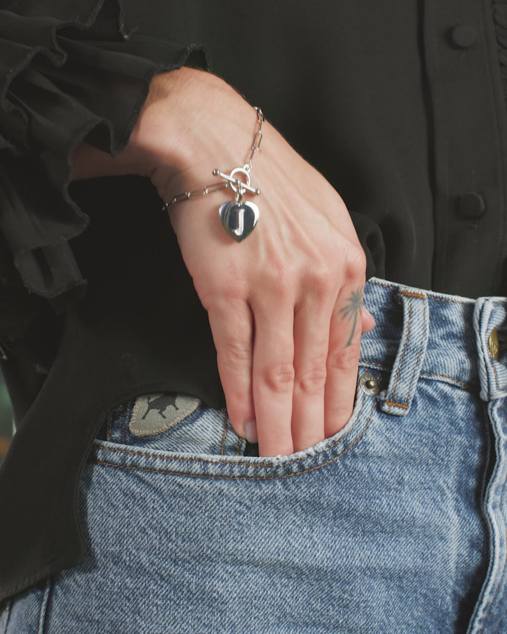 Love Letters Charm Bracelet - Silver|White Diamondettes