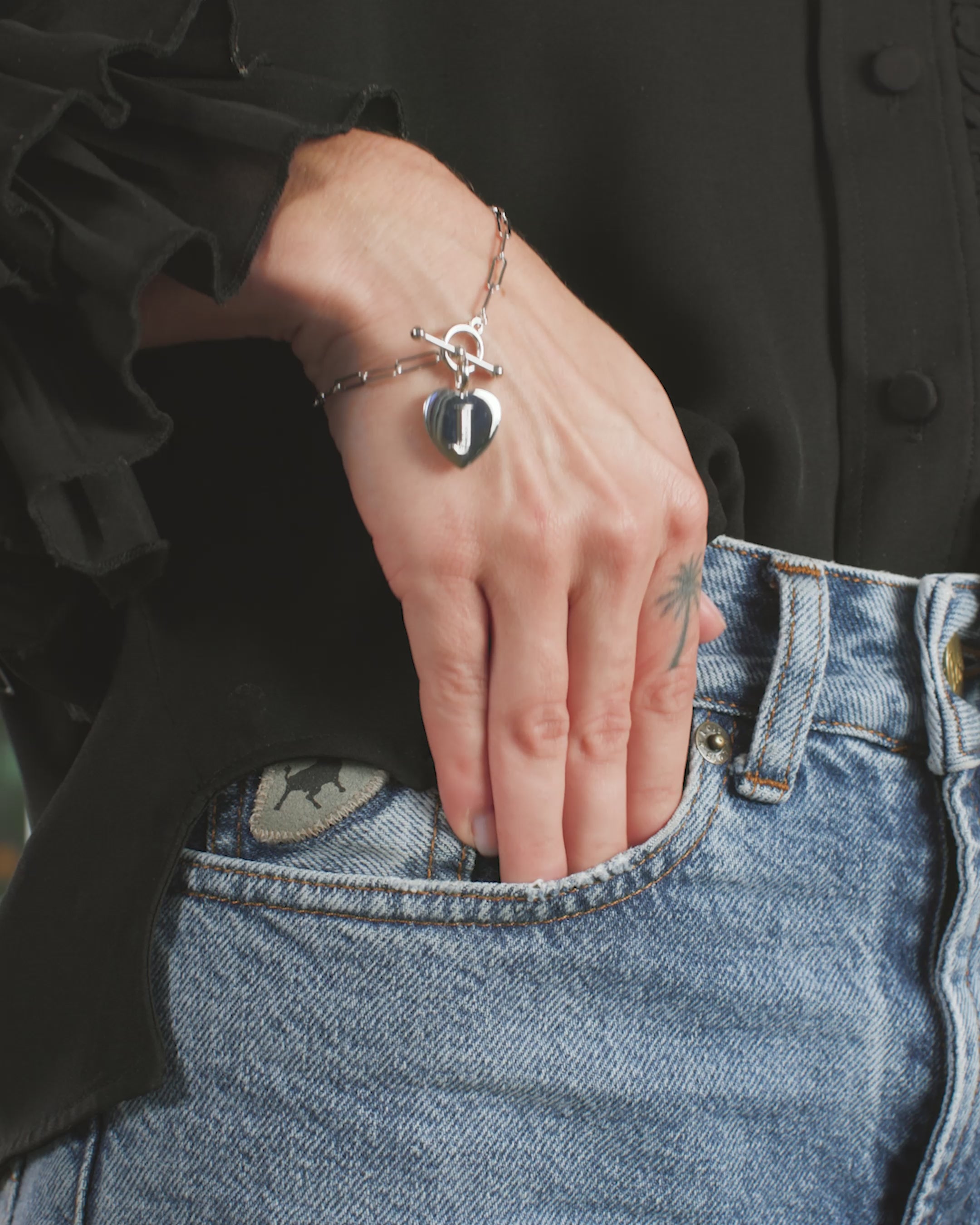 Love Letters Charm Bracelet - Silver|White Diamondettes