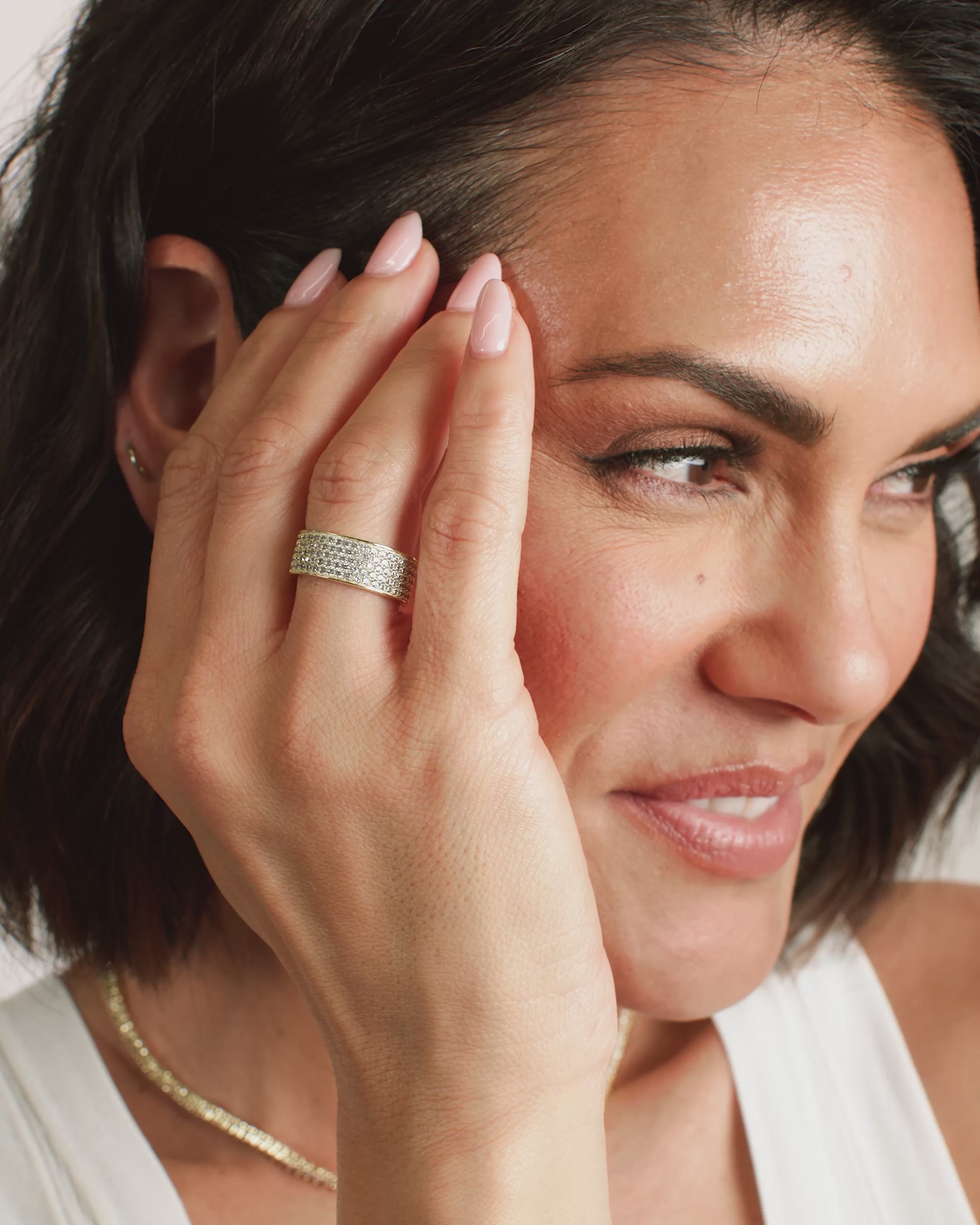 Slick Pavé Ring - Gold|White Diamondettes