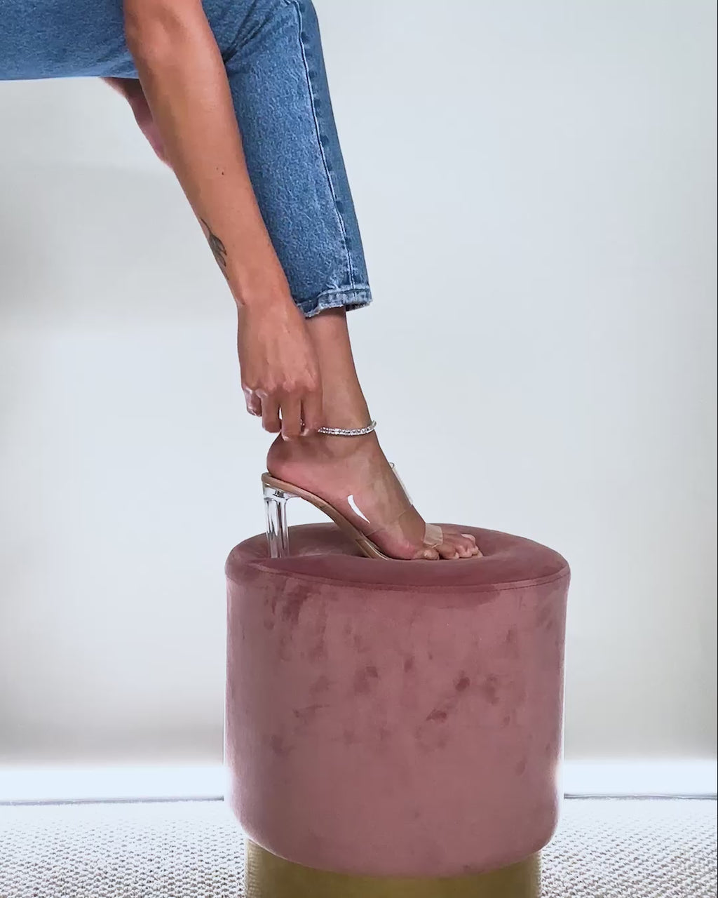 The Queen's Anklet 5mm - Silver|White Diamondettes