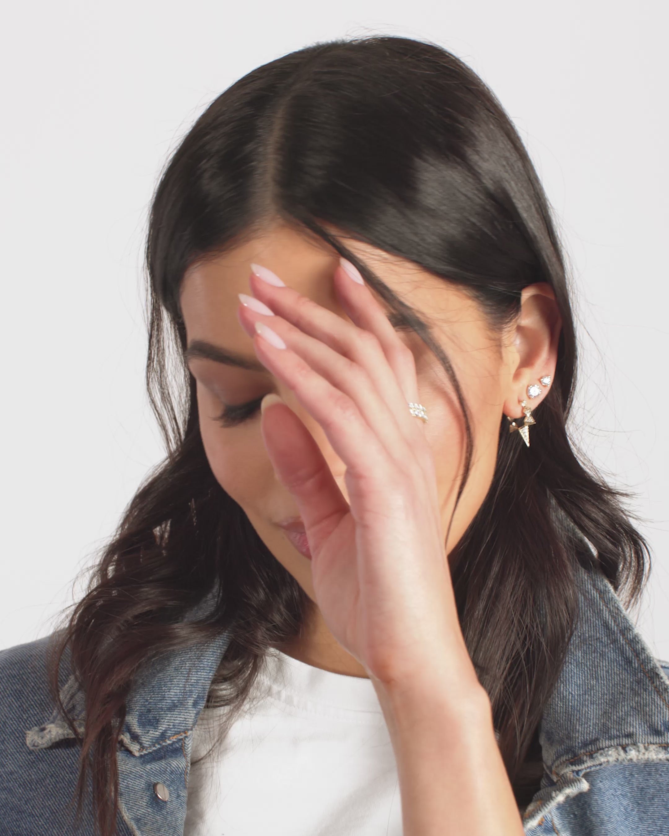 Gabriella Pavé Spiked Hoops - Gold|White Diamondettes