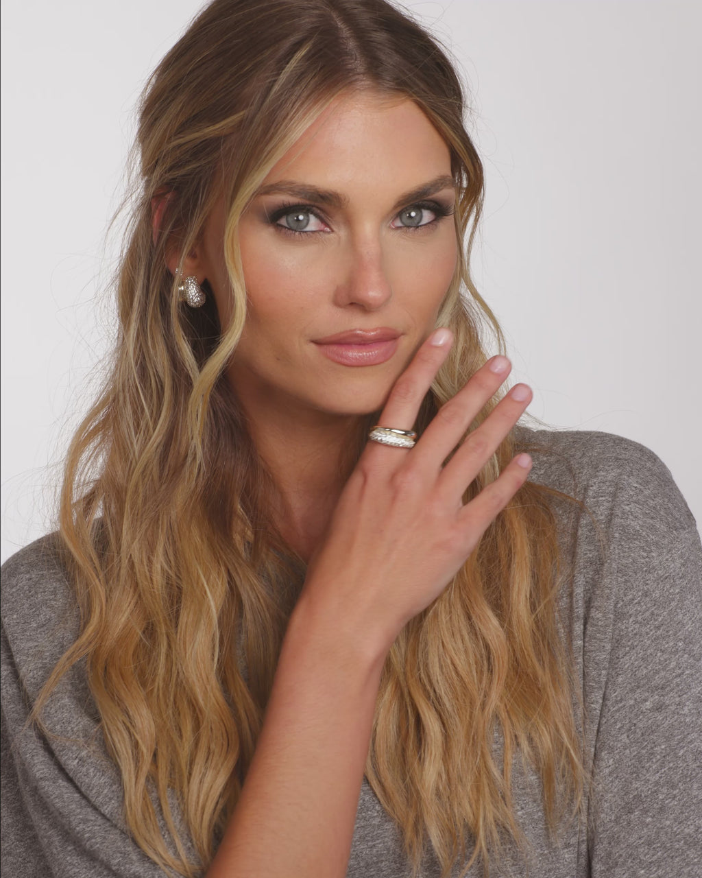 Norah Pavé Double Ring - Gold|White Diamondettes