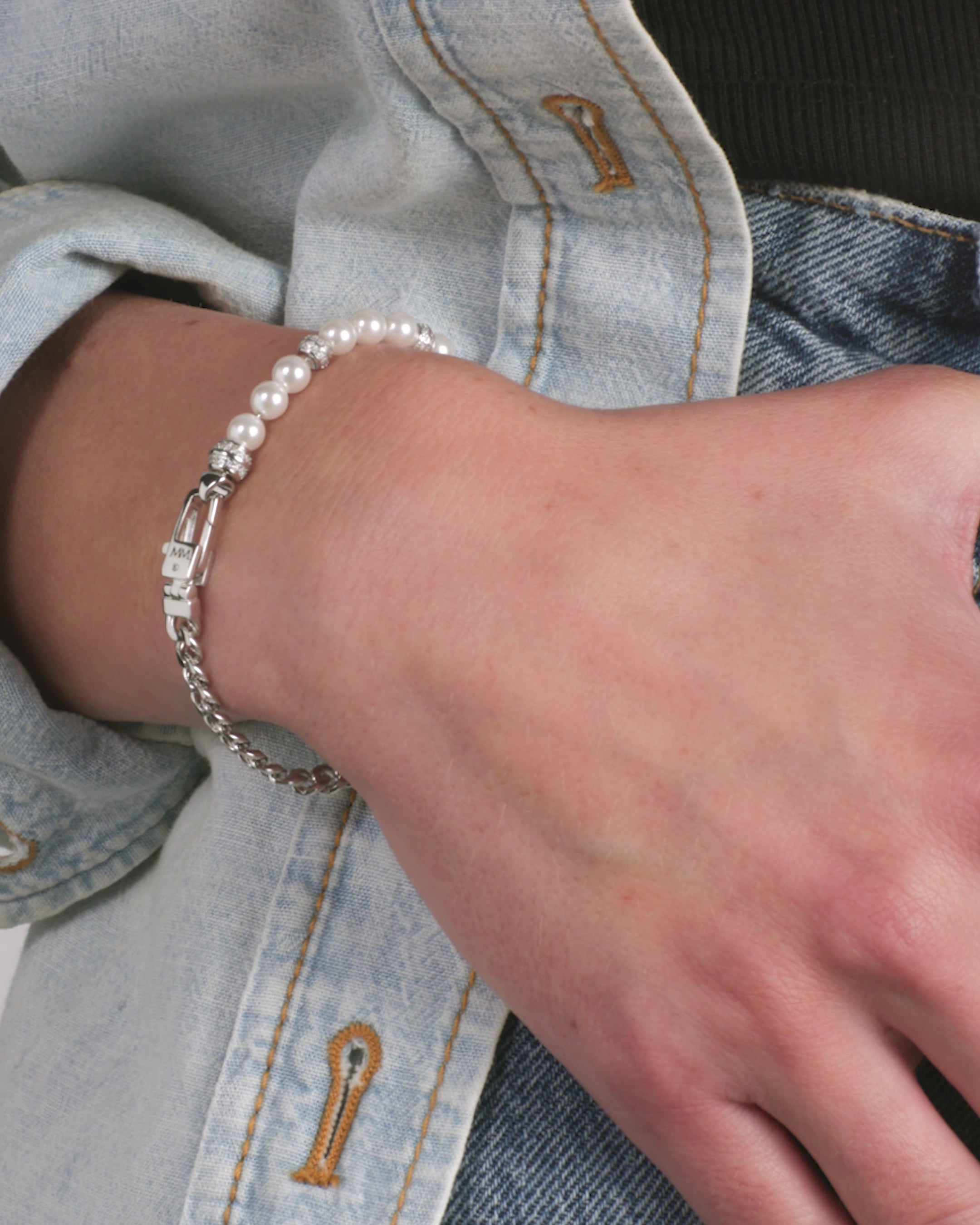 Julian Loves Pearls Bracelet 5mm - Silver