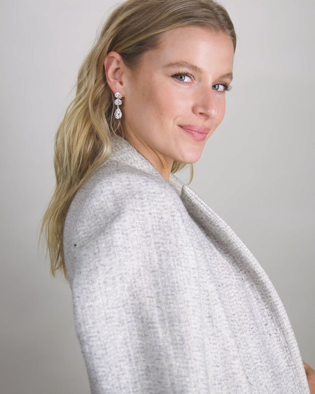 Hello Gorgeous Drop Earrings - Gold|White Diamondettes