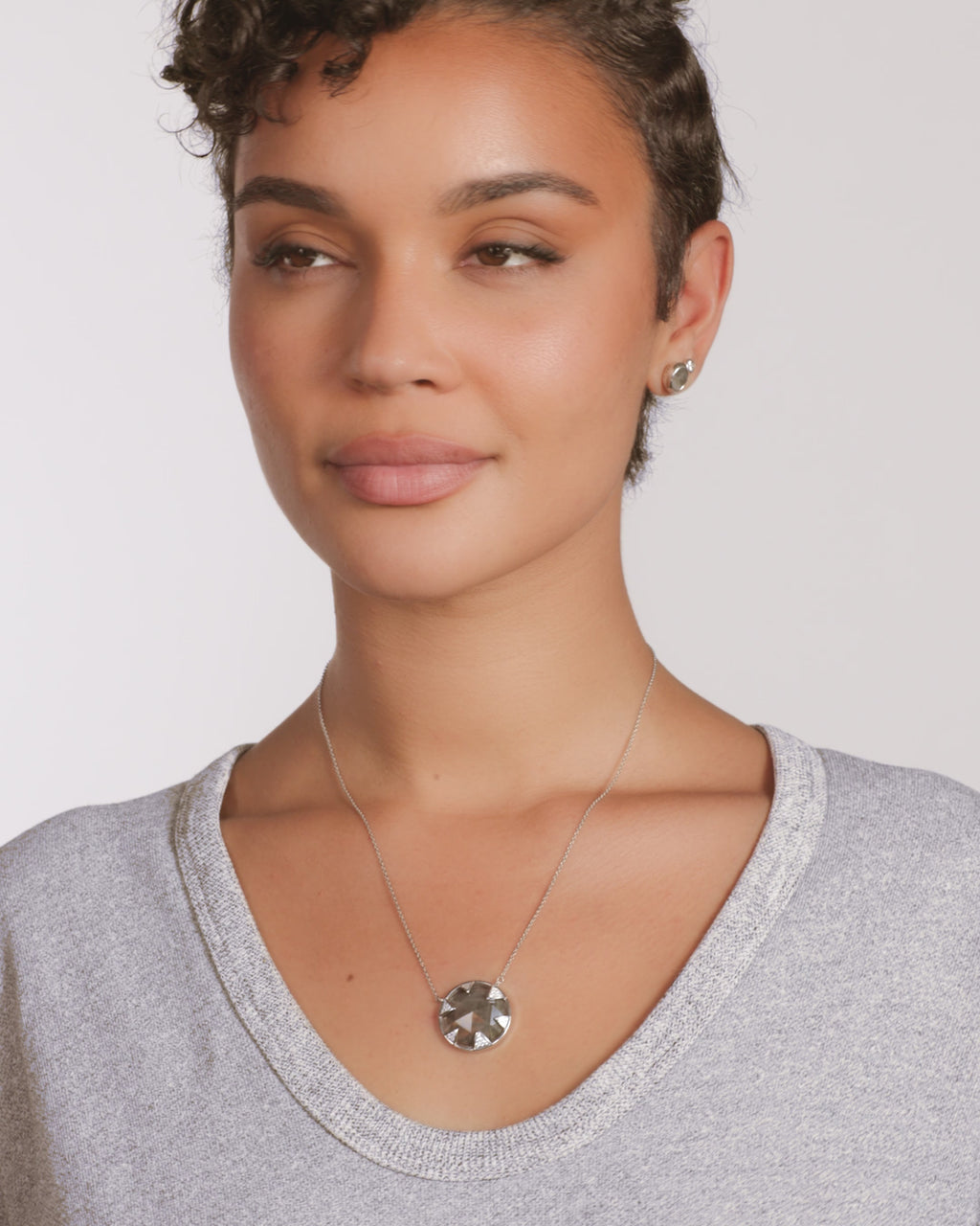 Tessa Necklace 24mm - Silver|Labradorite