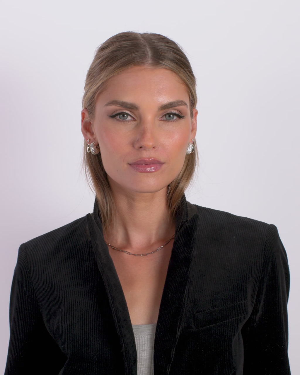 Norah Pavé Double Hoop - Gold|White Diamondettes